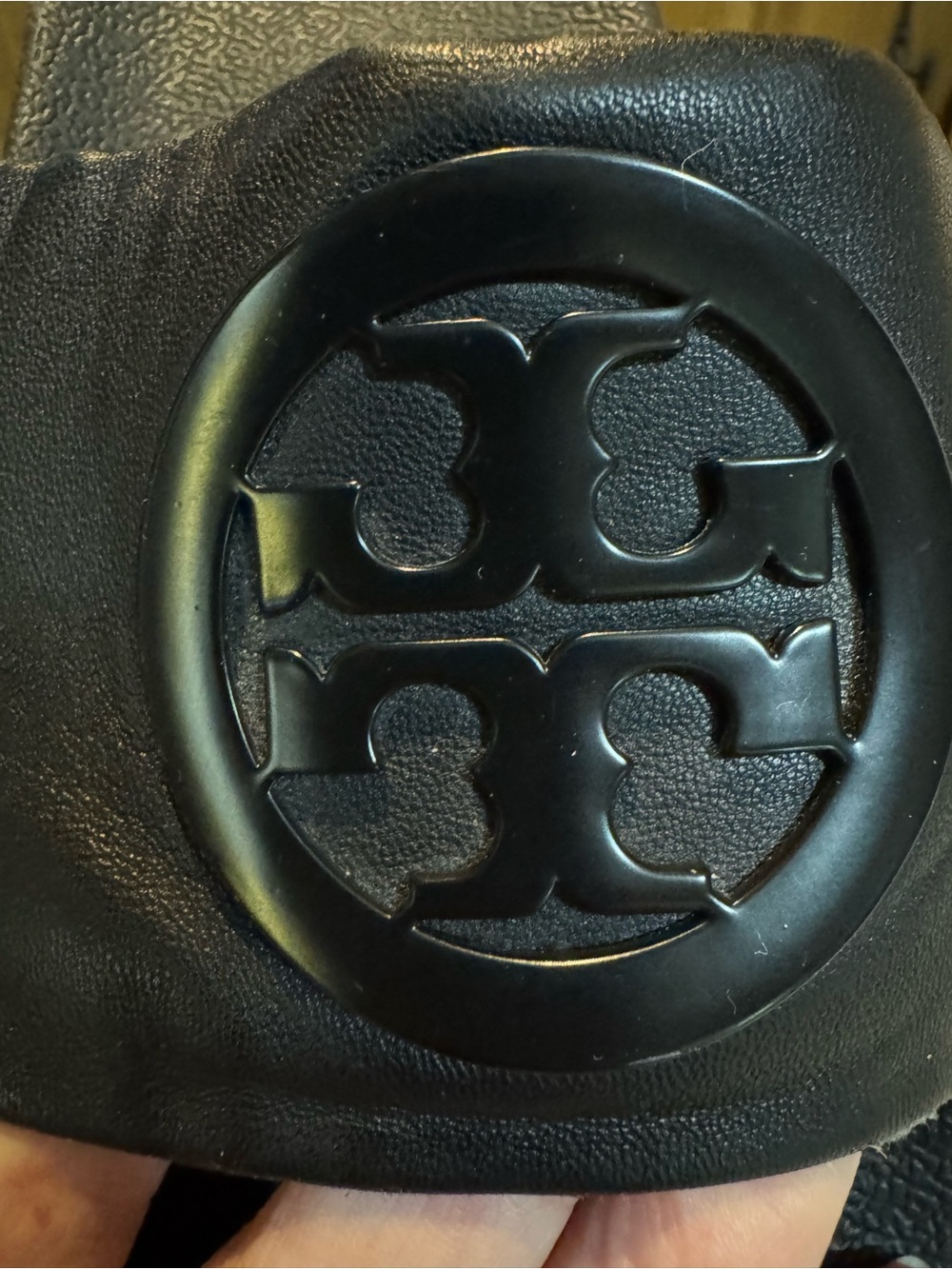 Tory Burch Black Lina Slides Nappa Leather Logo Black